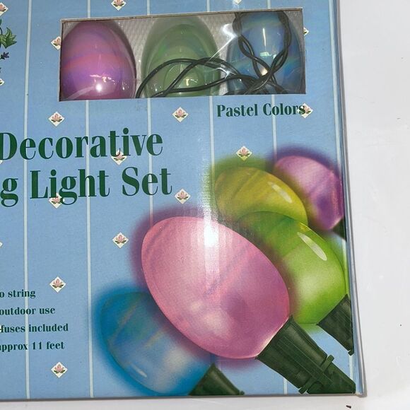 Vtg new in box 2001 Cottontale Collection 10 Decorative Glass Egg light set - Picture 3 of 5